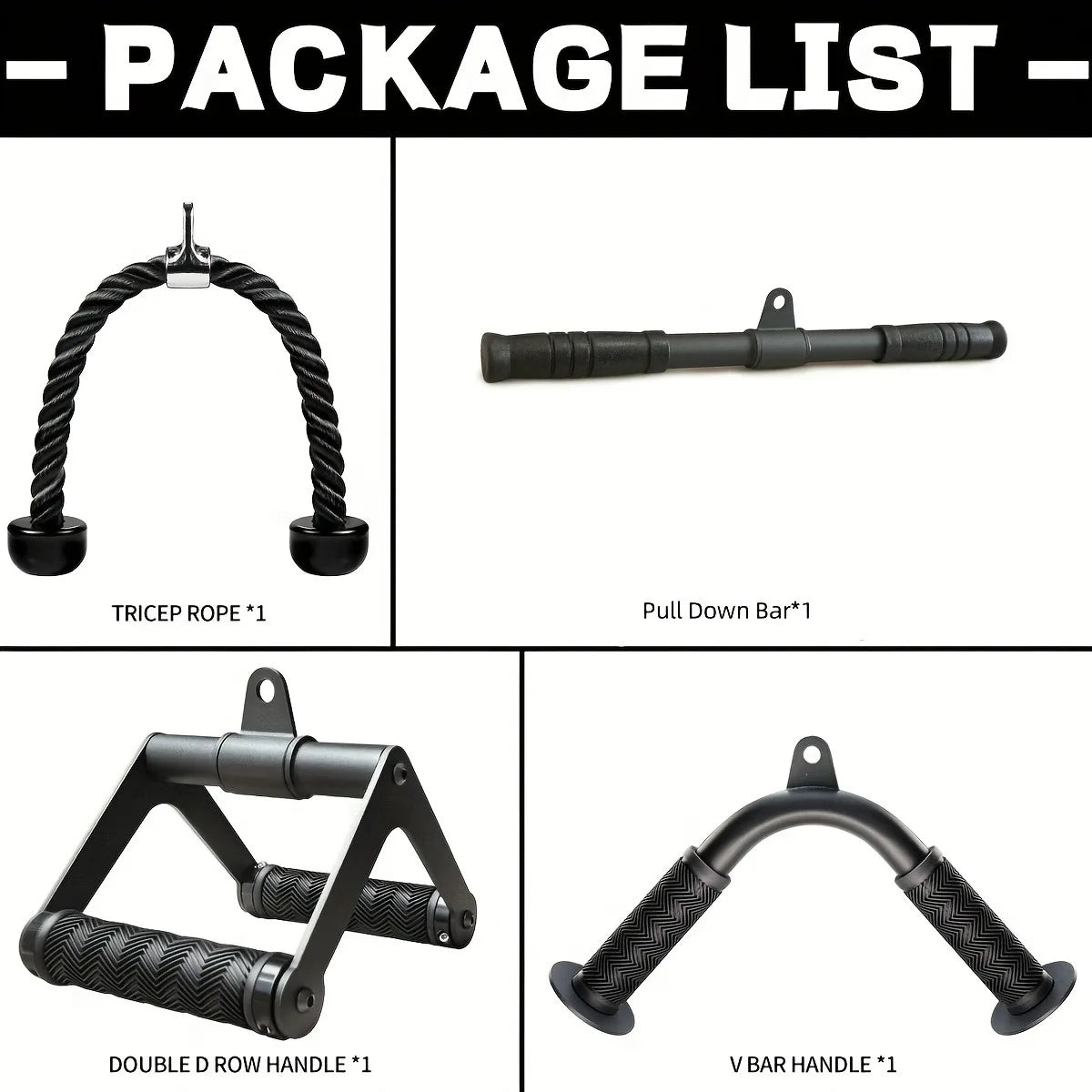 Trainovafit Heavy-Duty Cable Machine Attachments Set for Gym Pulley