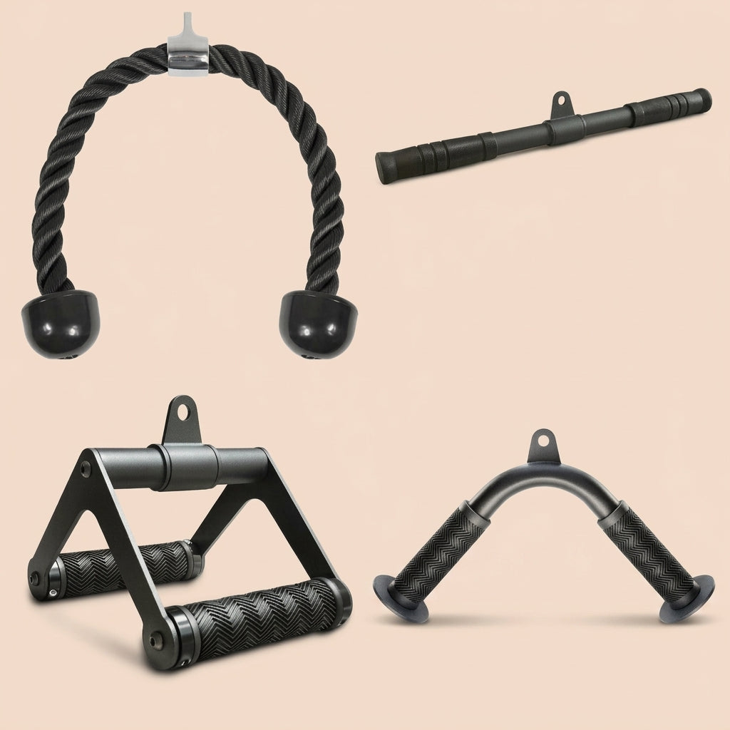 Trainovafit Heavy-Duty Cable Machine Attachments Set for Gym Pulley