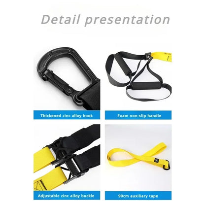 P3-Trx Suspension Training Strap Adjustable Tensioner Trainer Resistance Device Hanging Pulling Rope Home Yoga Fitness Band Belt