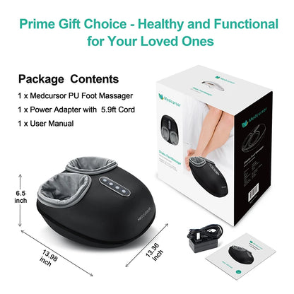 Medcursor Shiatsu Foot Massager Machine with Heat Roller Muscle Relaxation Pain Relief Electric Fully Wrapped Foot Massage