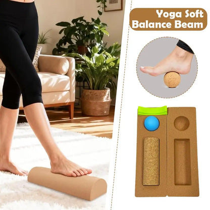 Cork Balance Board Foot Strengthener Function Ankle Stability Trainer Premium Portable Balance Cork Roller For Yoga Training