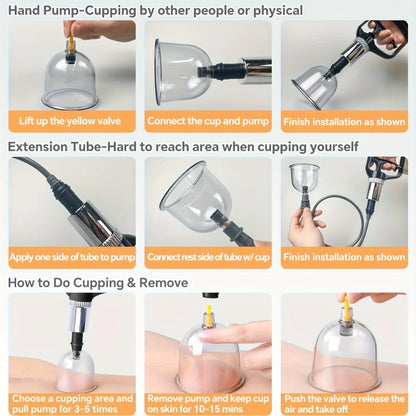 Trainovafit Professional Vacuum Cupping Therapy Set with Hand Pump