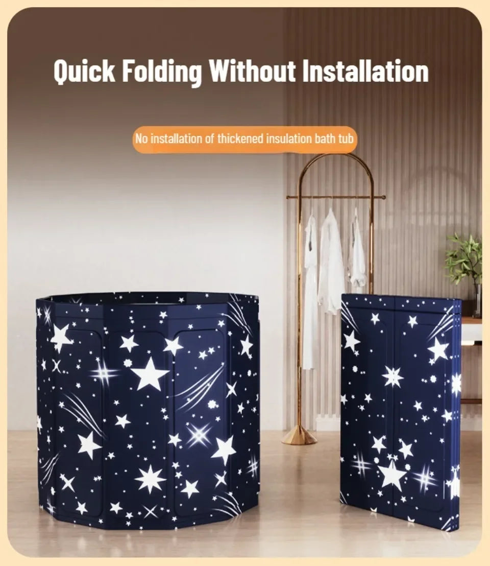 Thickened Insulated Foldable Adult Bathtub Portable Enlarged Round Bathing Bucket Multifunctional House Bathroom SPA Bath Tub
