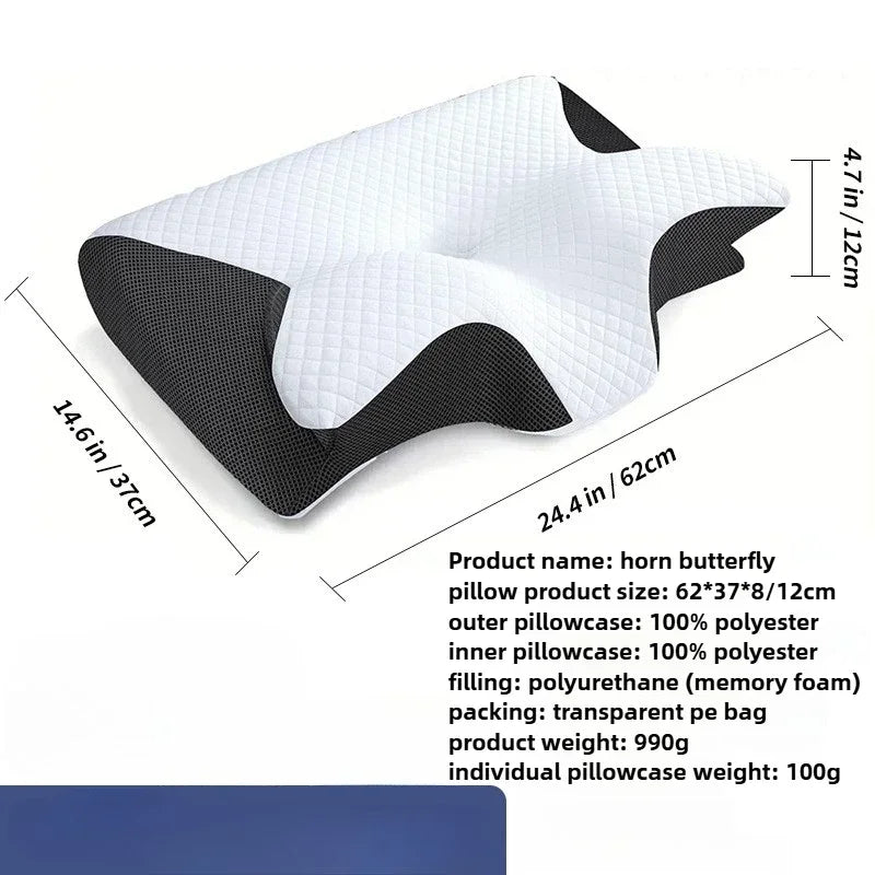 Trainovafit Ergonomic Butterfly Cervical Memory Foam Pillow