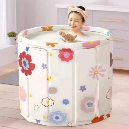 Thickened Insulated Foldable Adult Bathtub Portable Enlarged Round Bathing Bucket Multifunctional House Bathroom SPA Bath Tub