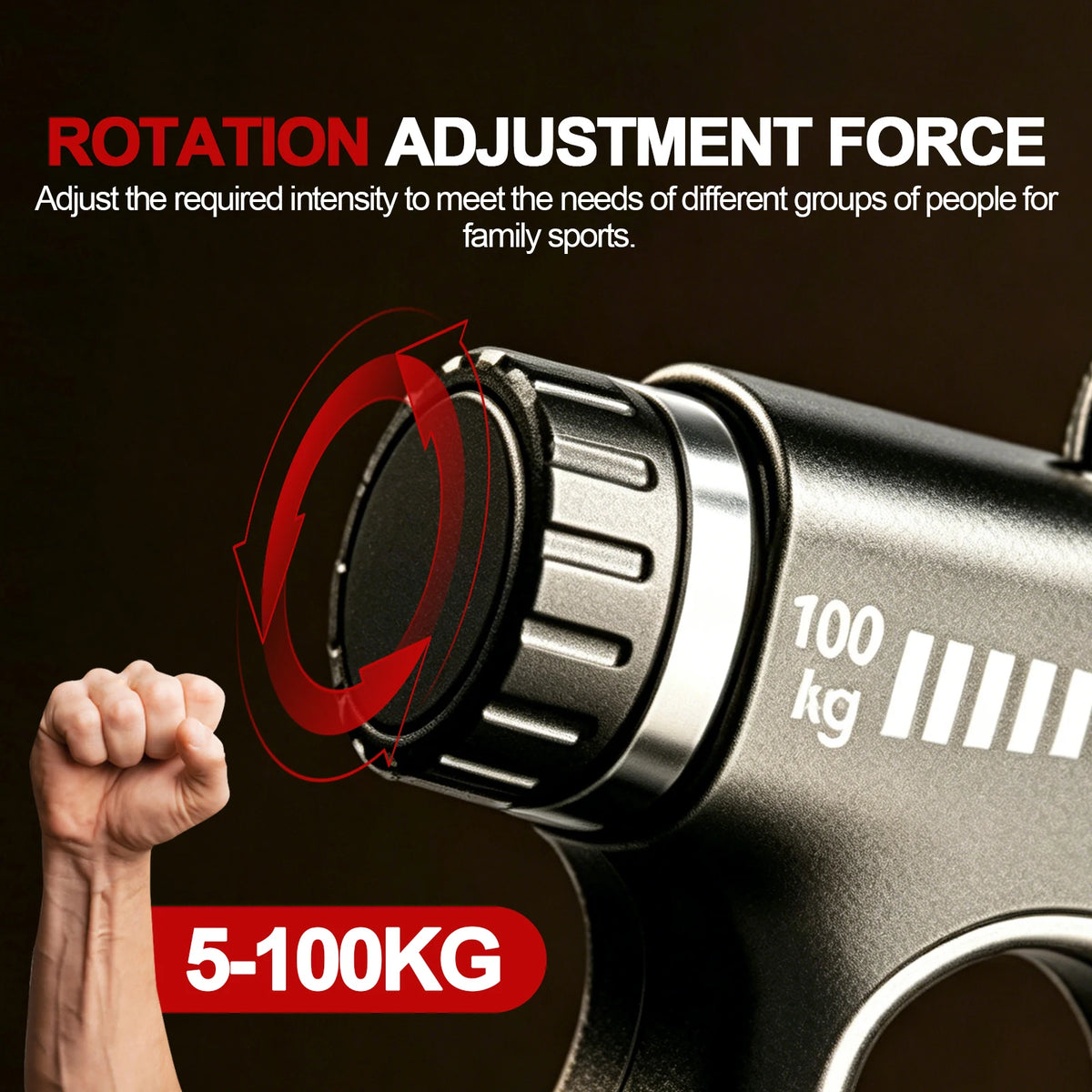 Trainovafit Adjustable Hand Grip Strengthener with Digital Counter (11–220 lbs)