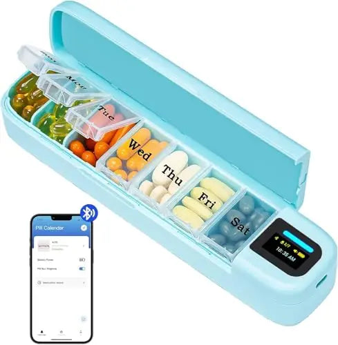 Trainovafit Smart Bluetooth 7-Day Pill Organizer with Alarm