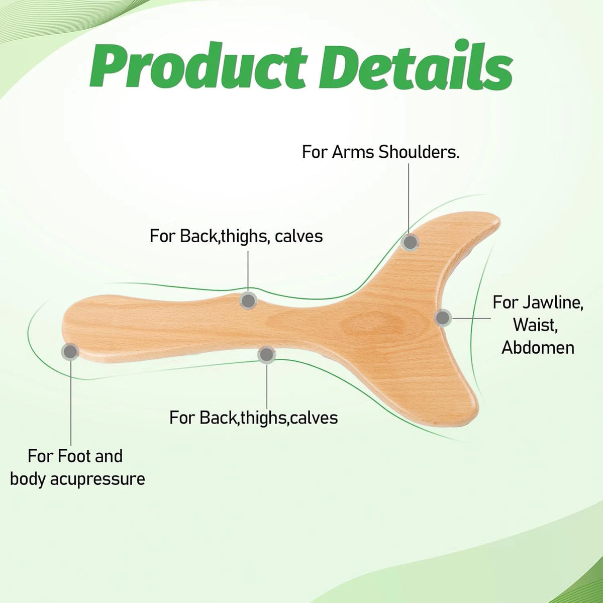 Trainovafit Wooden Lymphatic Drainage Gua Sha Body Contouring Paddle