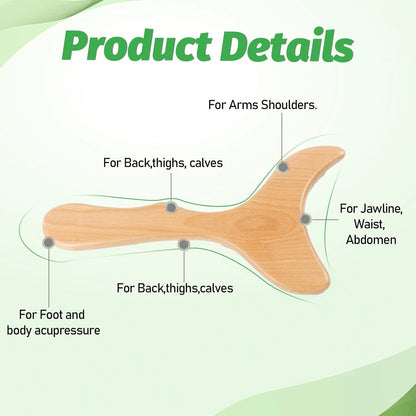 Trainovafit Wooden Lymphatic Drainage Gua Sha Body Contouring Paddle