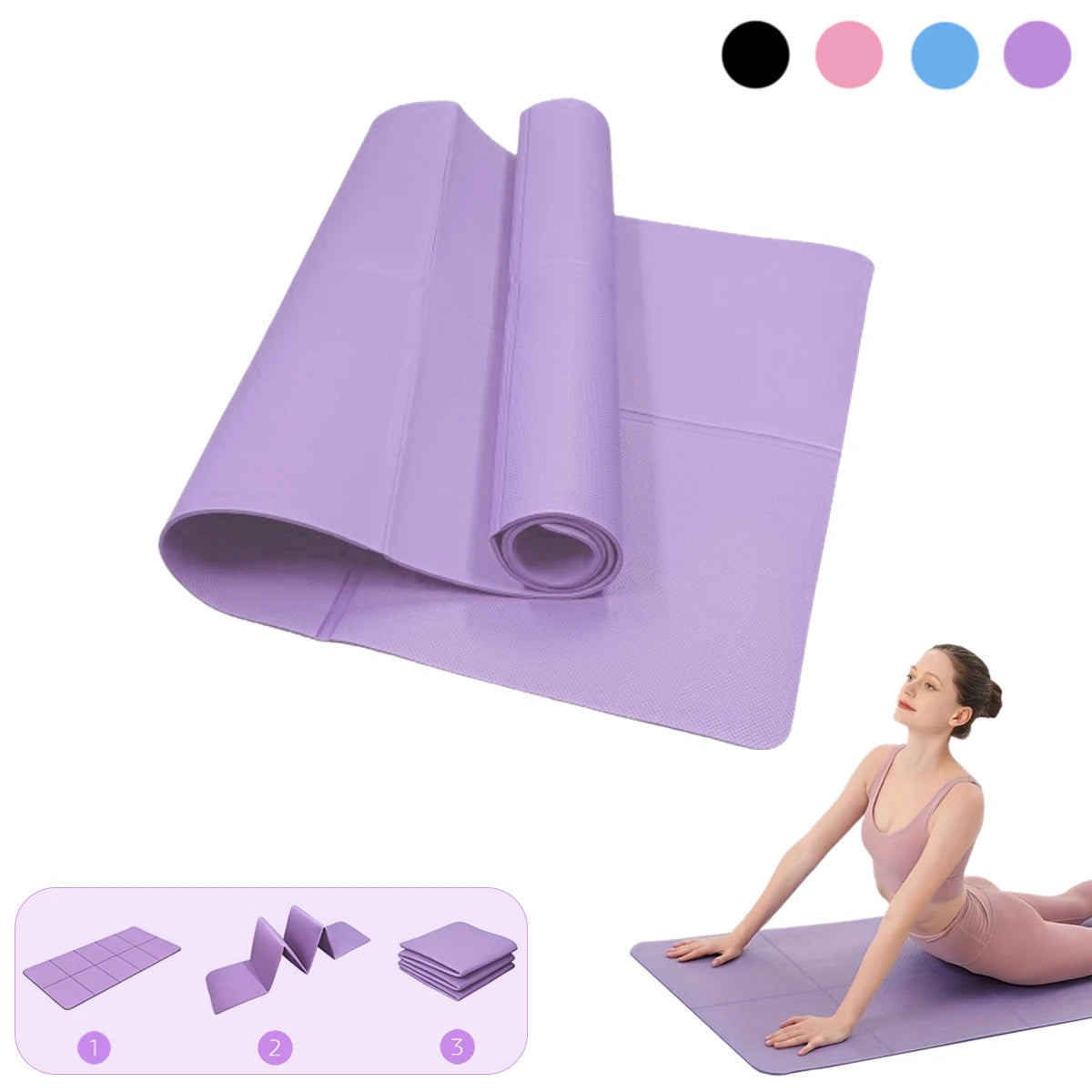 Trainovafit Foldable Non-Slip Travel Yoga & Fitness Mat