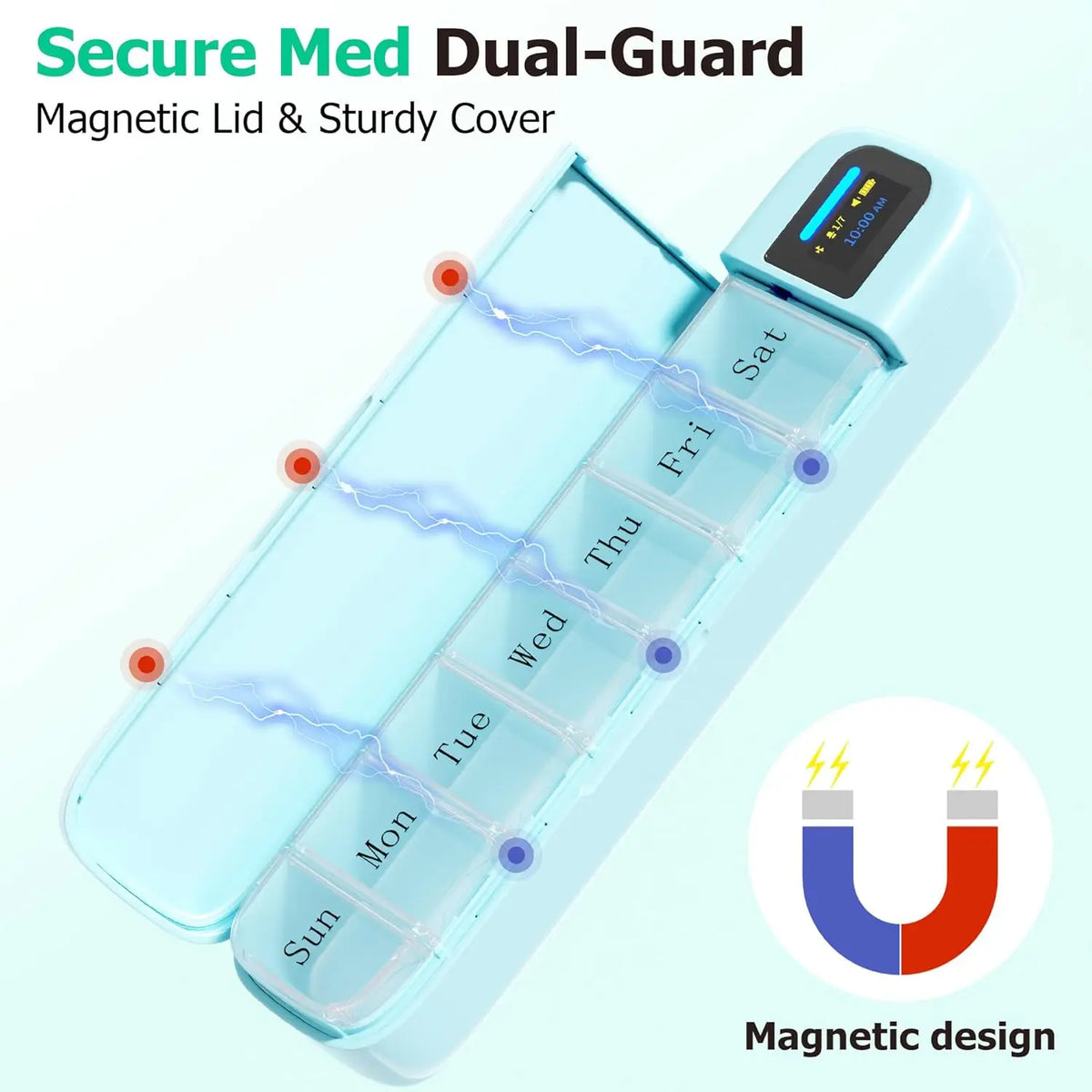 Trainovafit Smart Bluetooth 7-Day Pill Organizer with Alarm