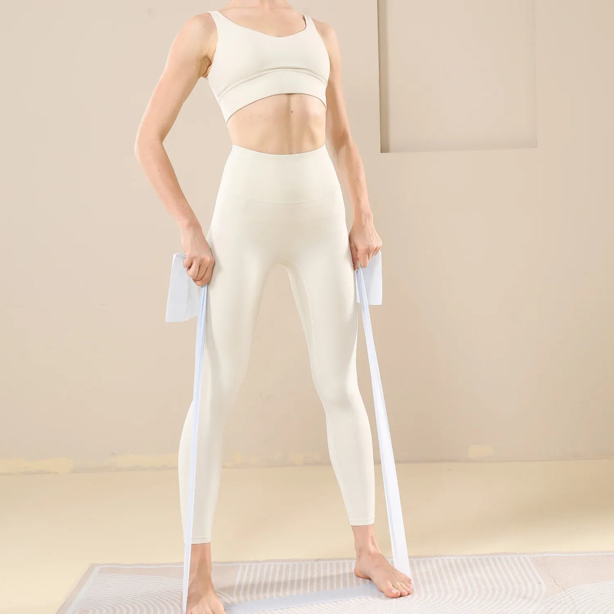WOSWEIR-Yoga Rally Home Stretching Resistance Strap for Beginners Ladies Body Fitness Latin Dance Stretch Strap