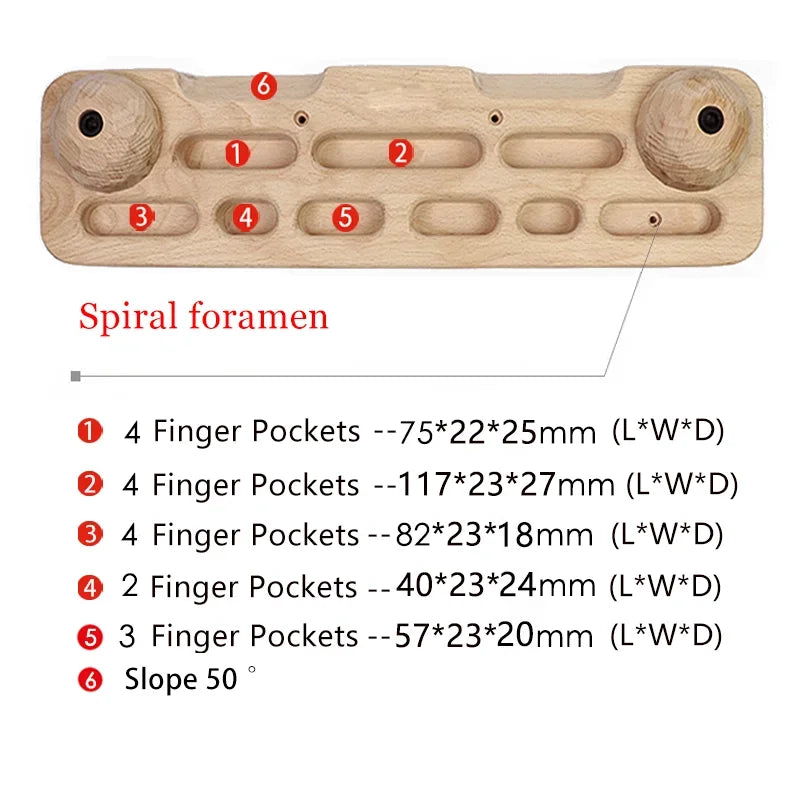 Wooden Climbing Fingerboard Climbing Hangboard Multi-functional Can Put Mobile Phone Pull-up Gym Equipment Indoor  Fitness