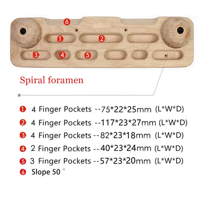 Wooden Climbing Fingerboard Climbing Hangboard Multi-functional Can Put Mobile Phone Pull-up Gym Equipment Indoor  Fitness