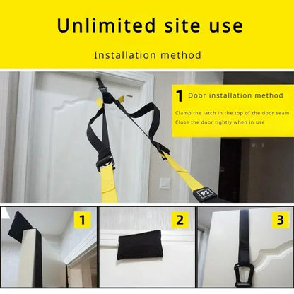 P3-Trx Suspension Training Strap Adjustable Tensioner Trainer Resistance Device Hanging Pulling Rope Home Yoga Fitness Band Belt