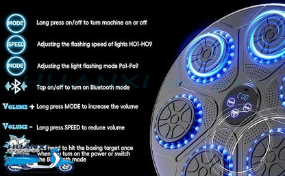 Upgrade Intelligent Music Boxing Machine for Adults & Kids, LED Display & Smart Bluetooth, Wall Mounted Boxing Trainer for Home, Indoor and Gym Use, Have Fun