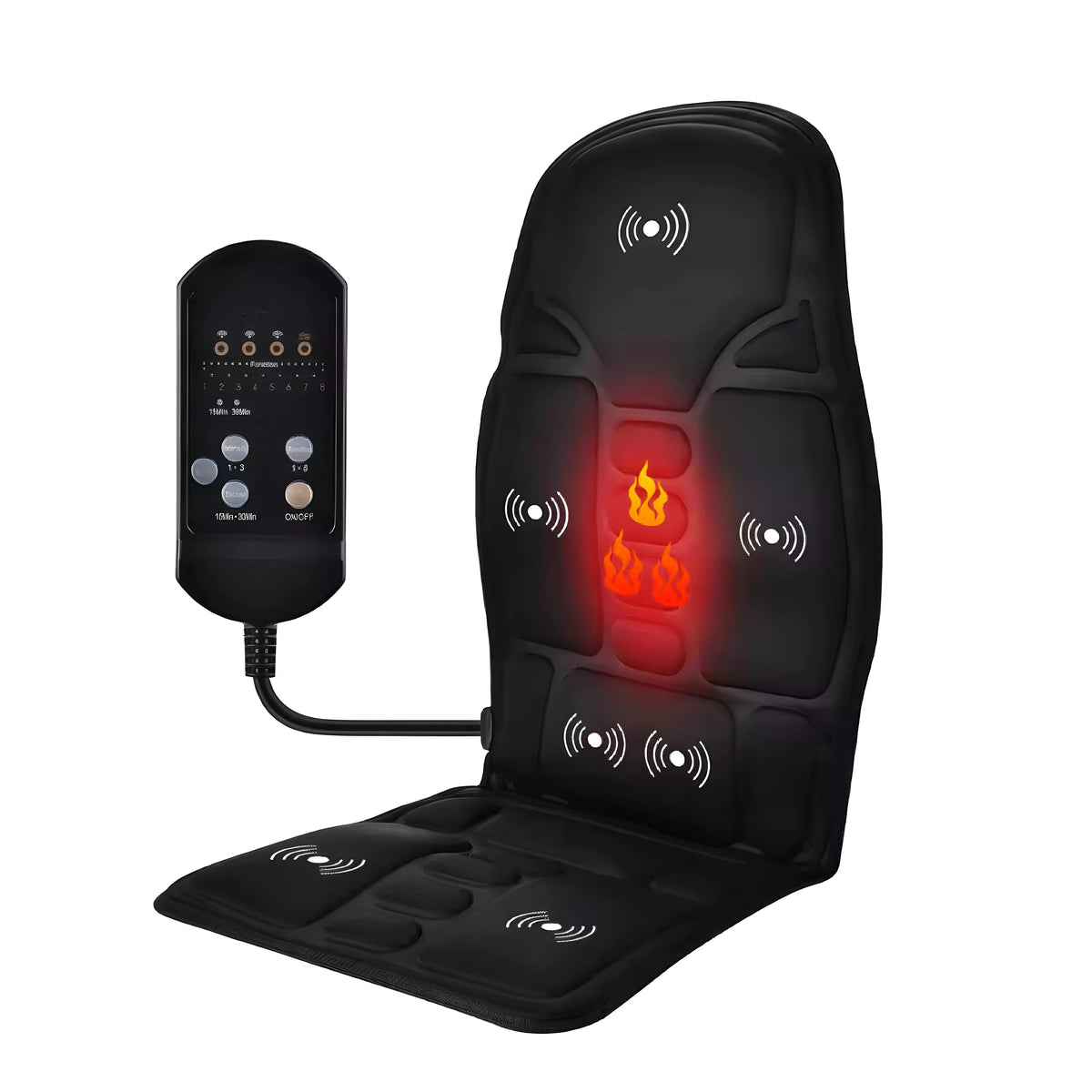 Vibrating Infrared Heat Shiatsu Massage Cushion Pad Neck Back Lumbar Massager Mattress Car Home Full Body Cervical Pain Support