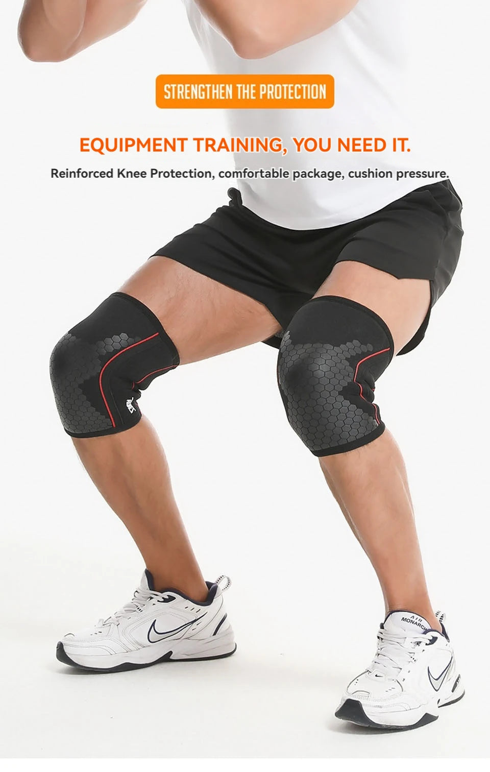 AOLIKES Knee Sleeves for Weightlifting & Powerlifting (7mm Pair) For Men & Women - Knee Wraps for Weight Lifting, Squats