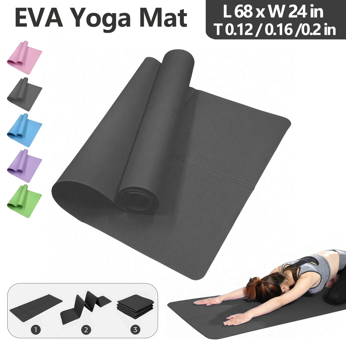 Trainovafit Foldable Non-Slip Travel Yoga & Fitness Mat