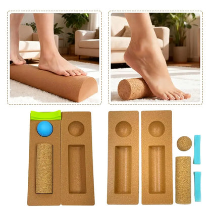 Cork Balance Board Foot Strengthener Function Ankle Stability Trainer Premium Portable Balance Cork Roller For Yoga Training