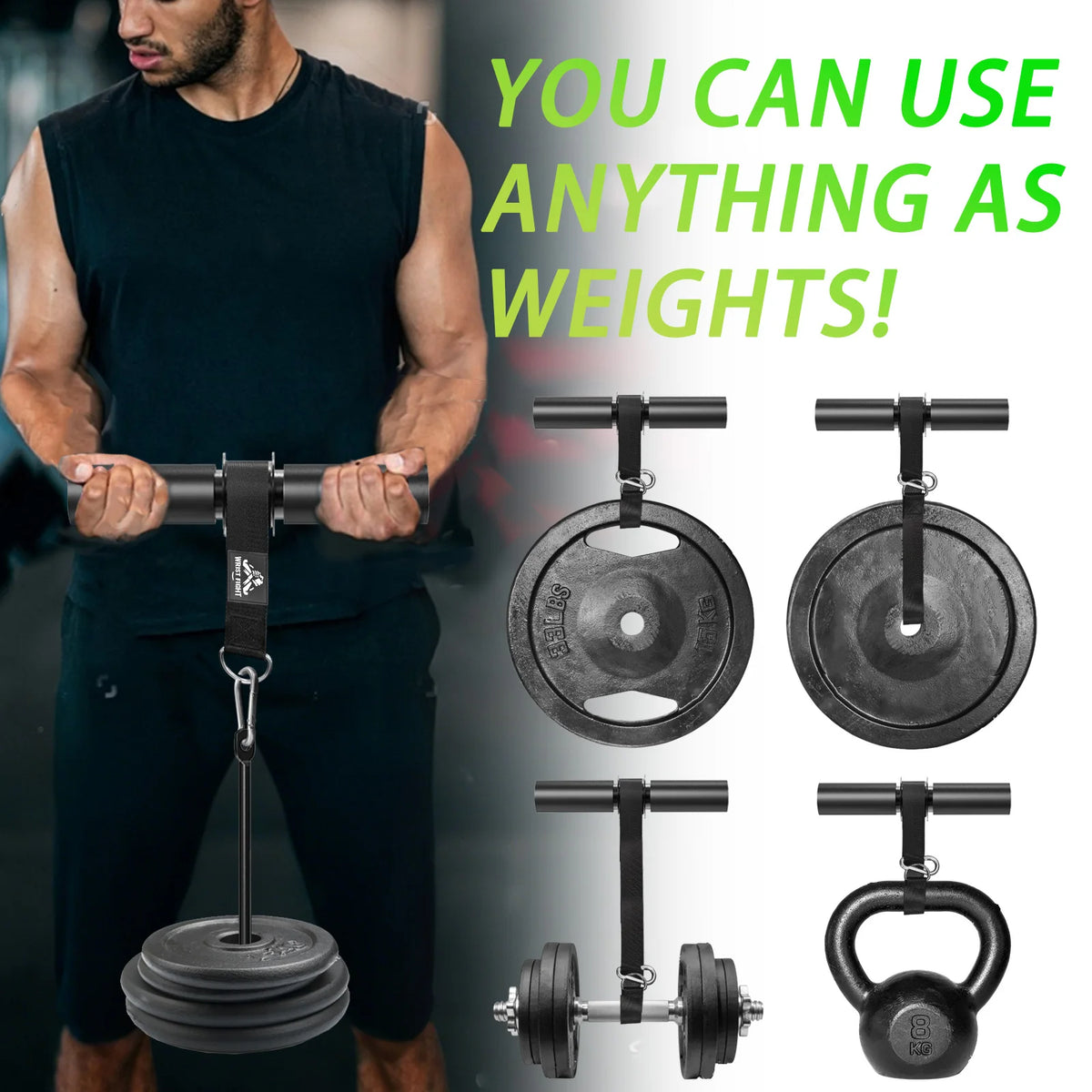 Trainovafit Heavy-Duty Forearm Wrist Roller & Weight Loading Pin Set