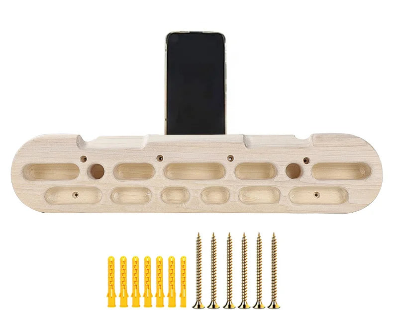 Wooden Climbing Fingerboard Climbing Hangboard Multi-functional Can Put Mobile Phone Pull-up Gym Equipment Indoor  Fitness