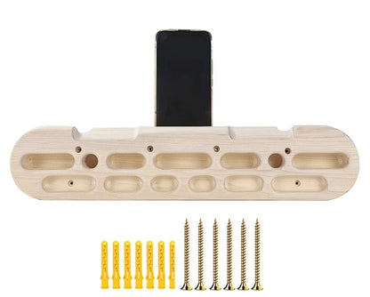 Wooden Climbing Fingerboard Climbing Hangboard Multi-functional Can Put Mobile Phone Pull-up Gym Equipment Indoor  Fitness
