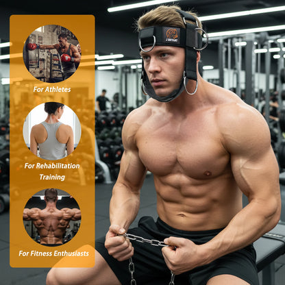 Adjustable Neck Harness for Resistance Bands & Weightlifting Multi-Directional Neck Training, for Athletes & Rehab Exercises