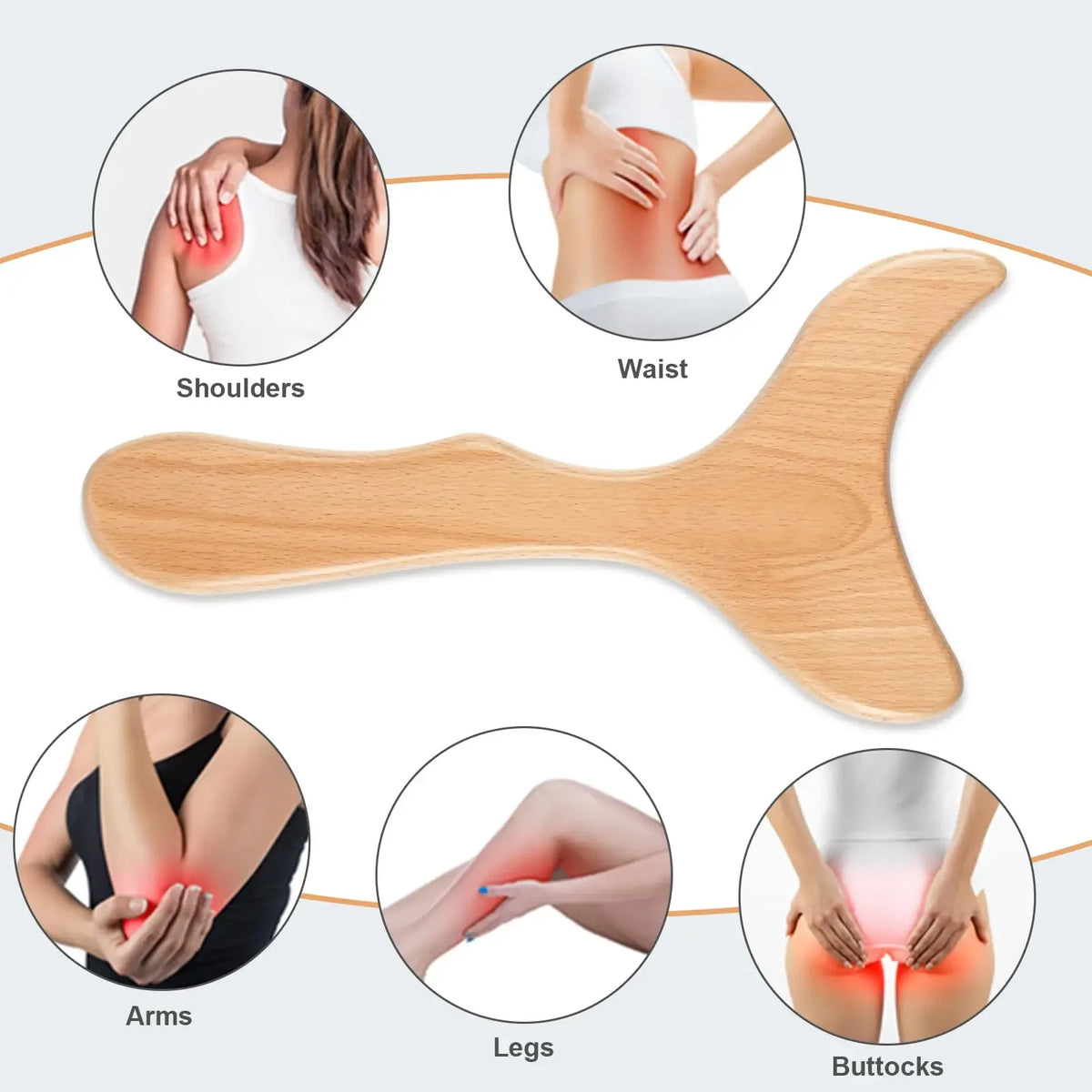 Trainovafit Wooden Lymphatic Drainage Gua Sha Body Contouring Paddle