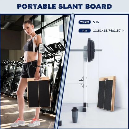 Trainovafit 5-Angle Adjustable Wooden Slant Board for Calf & Squat Mobility