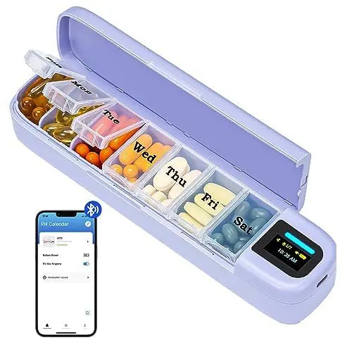 Trainovafit Smart Bluetooth 7-Day Pill Organizer with Alarm