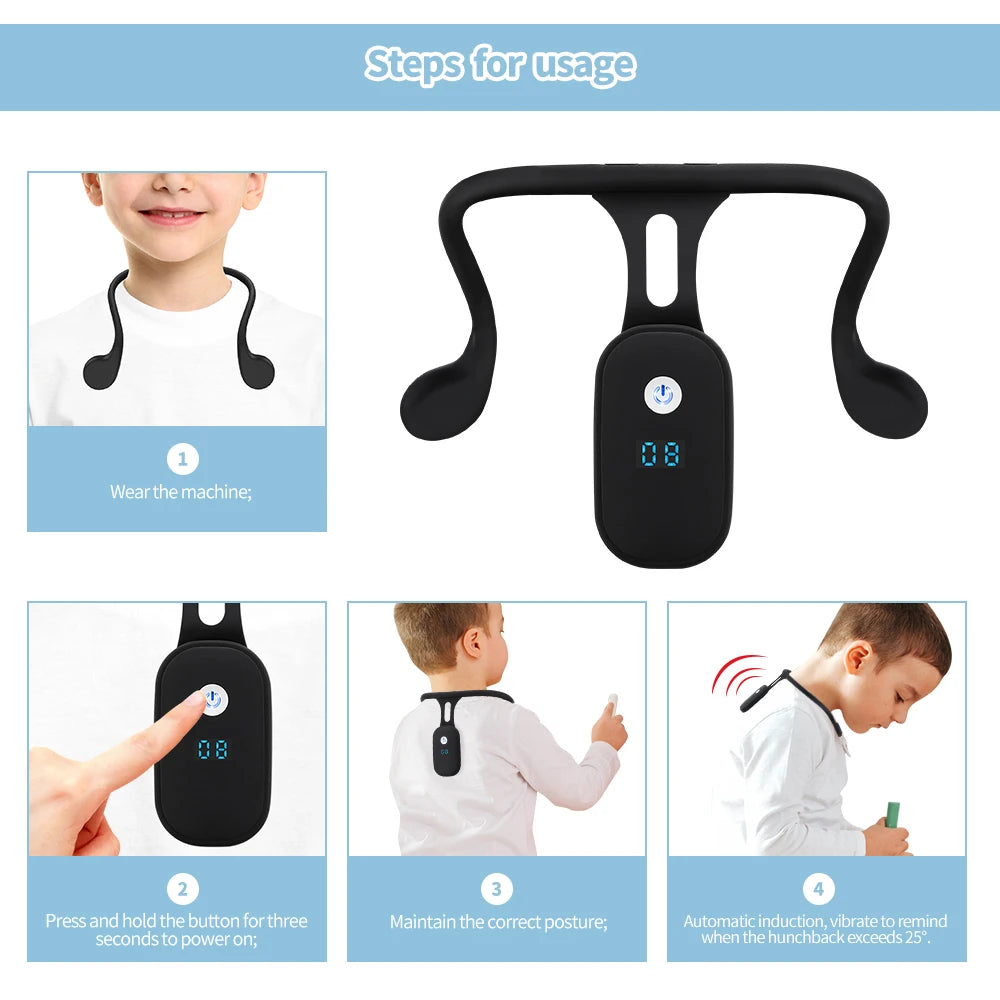 Smart Posture Trainer Device Realtime Scientific Back Posture Support Slouching Reminder Body Posture Training for Adult Kid