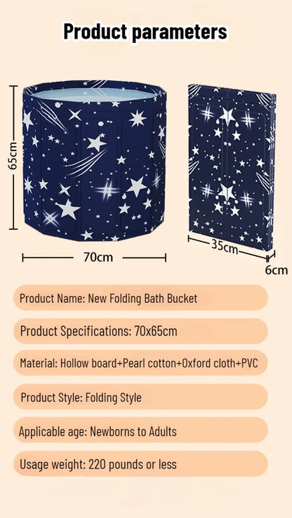 Thickened Insulated Foldable Adult Bathtub Portable Enlarged Round Bathing Bucket Multifunctional House Bathroom SPA Bath Tub