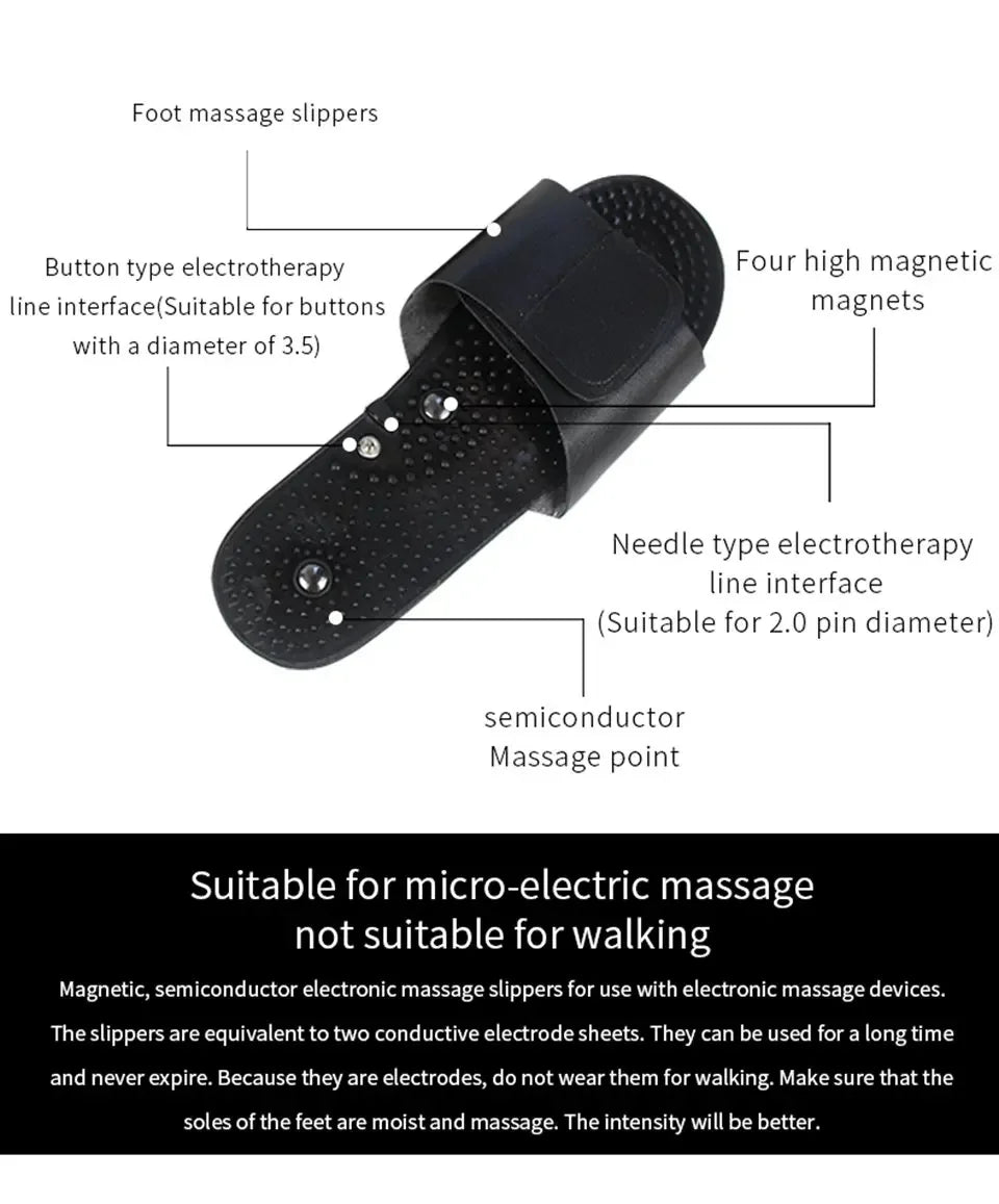 10 Modes Electrical EMS TENS Pulse Body Massage Acupoint Meridian Massage Slippers Foot Electrostimulator Body Relaxation Device