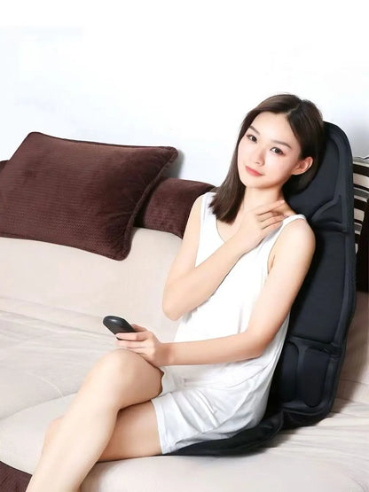 Vibrating Infrared Heat Shiatsu Massage Cushion Pad Neck Back Lumbar Massager Mattress Car Home Full Body Cervical Pain Support