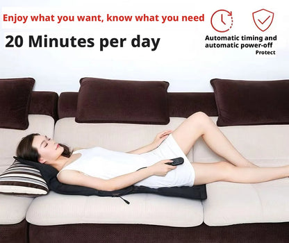 Vibrating Infrared Heat Shiatsu Massage Cushion Pad Neck Back Lumbar Massager Mattress Car Home Full Body Cervical Pain Support