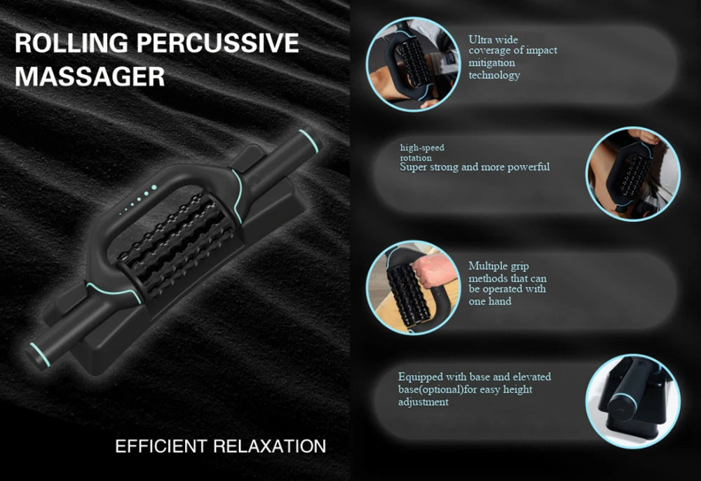 Electric Massage Roller Body Impact Massage Percussive Relief Muscle Relax Stress Massager Rechargeable Vibrator Fitness Shaping