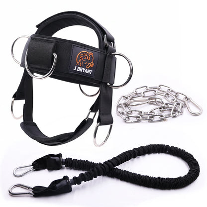 Adjustable Neck Harness for Resistance Bands & Weightlifting Multi-Directional Neck Training, for Athletes & Rehab Exercises
