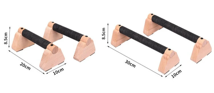 1 Pair Wood Calisthenics Bar Solid Wood Parallettes Push-Up Bar for Home Gym Floor Workouts Bodyweight Training