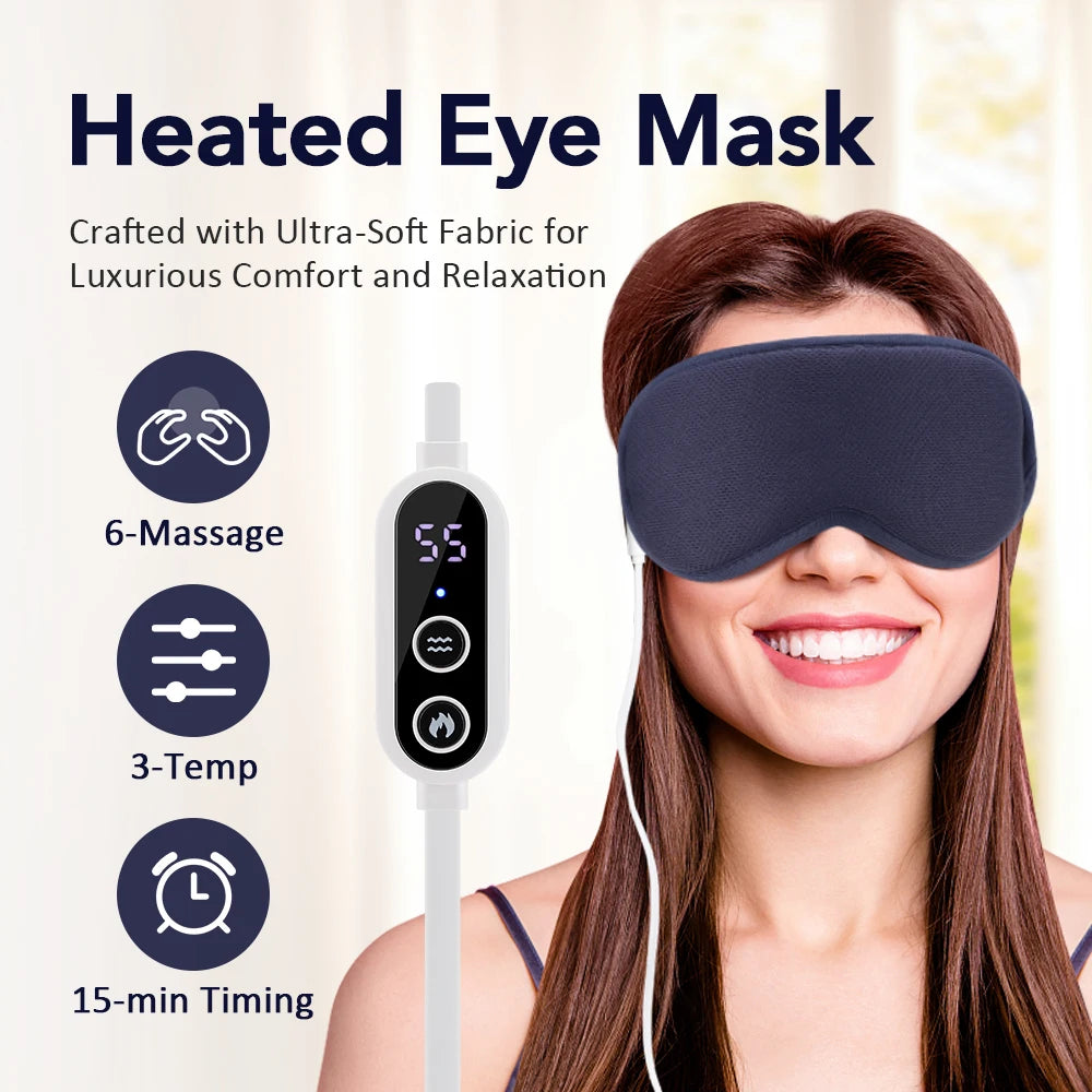 Trainovafit 3D Heated Steam Eye Mask & Vibration Massager
