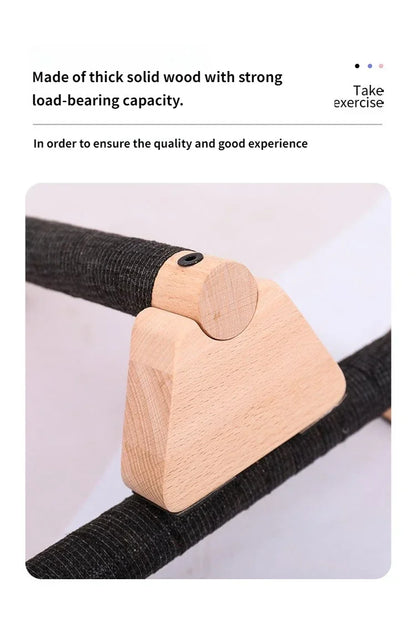 1 Pair Wood Calisthenics Bar Solid Wood Parallettes Push-Up Bar for Home Gym Floor Workouts Bodyweight Training