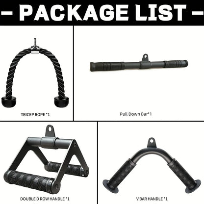 Trainovafit Heavy-Duty Cable Machine Attachments Set for Gym Pulley