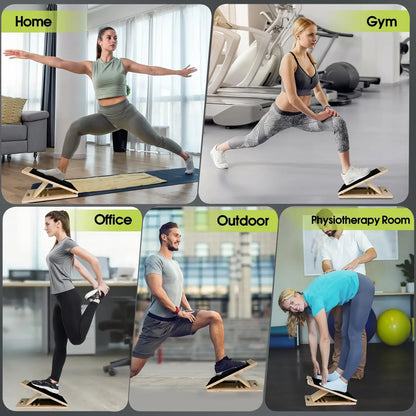 Trainovafit 5-Angle Adjustable Wooden Slant Board for Calf & Squat Mobility