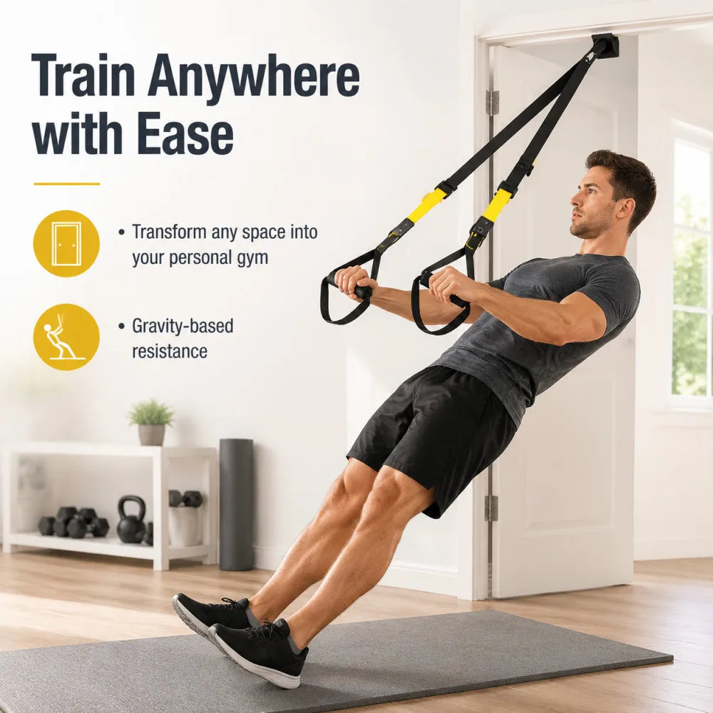 P3-Trx Suspension Training Strap Adjustable Tensioner Trainer Resistance Device Hanging Pulling Rope Home Yoga Fitness Band Belt