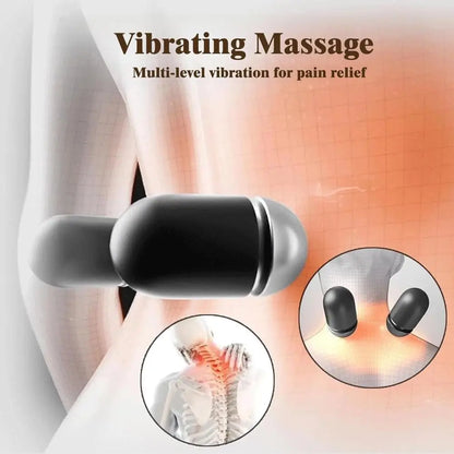 3-in-1 Back Massager Heat Vibration for Back Pain Relief Herniated Disc Stretch Support Traction Lower Back Massage Pillow
