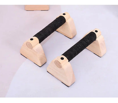 1 Pair Wood Calisthenics Bar Solid Wood Parallettes Push-Up Bar for Home Gym Floor Workouts Bodyweight Training