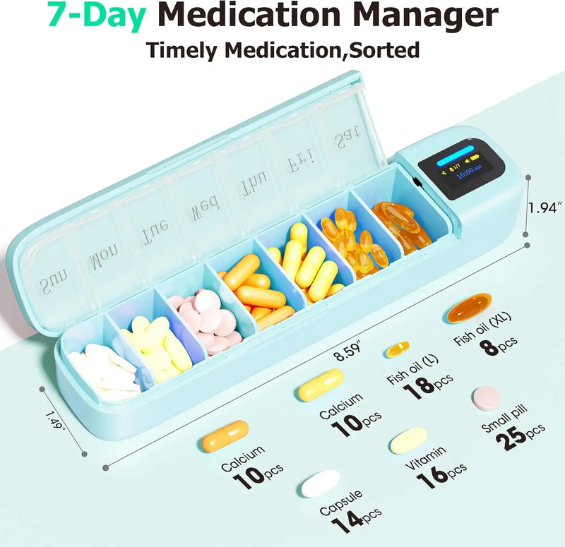 Trainovafit Smart Bluetooth 7-Day Pill Organizer with Alarm