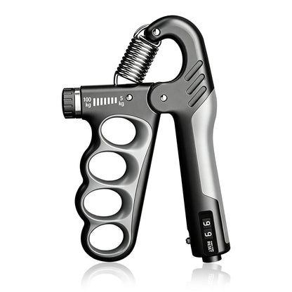 Trainovafit Adjustable Hand Grip Strengthener with Digital Counter (11–220 lbs)