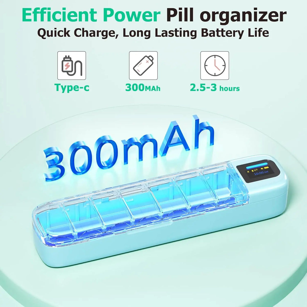 Trainovafit Smart Bluetooth 7-Day Pill Organizer with Alarm