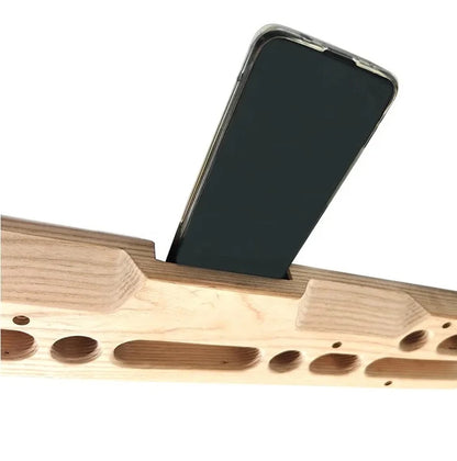 Wooden Climbing Fingerboard Climbing Hangboard Multi-functional Can Put Mobile Phone Pull-up Gym Equipment Indoor  Fitness
